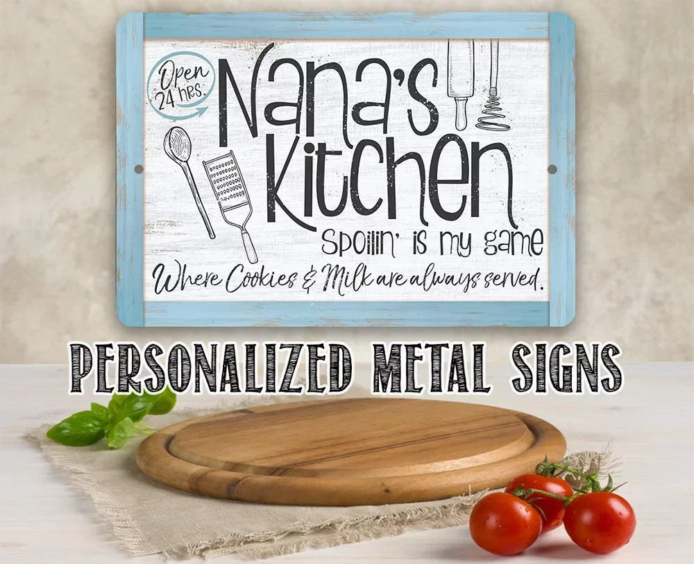 Metal Sign - Nana's Kitchen - Durable Metal Sign - Use Indoor/Outdoor - Makes a Great Kitchen Decor and Housewarming Gift Under $25 (12" x 18")