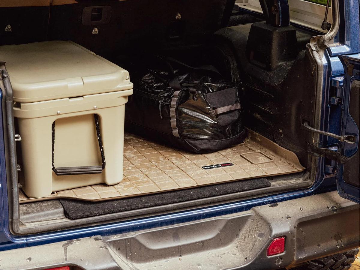 WeatherTech Cargo Trunk Liner with Bumper Protector compatible with 2015-2019 Subaru Outback - Behind 2nd Row Seating With Bumper Protector, Tan