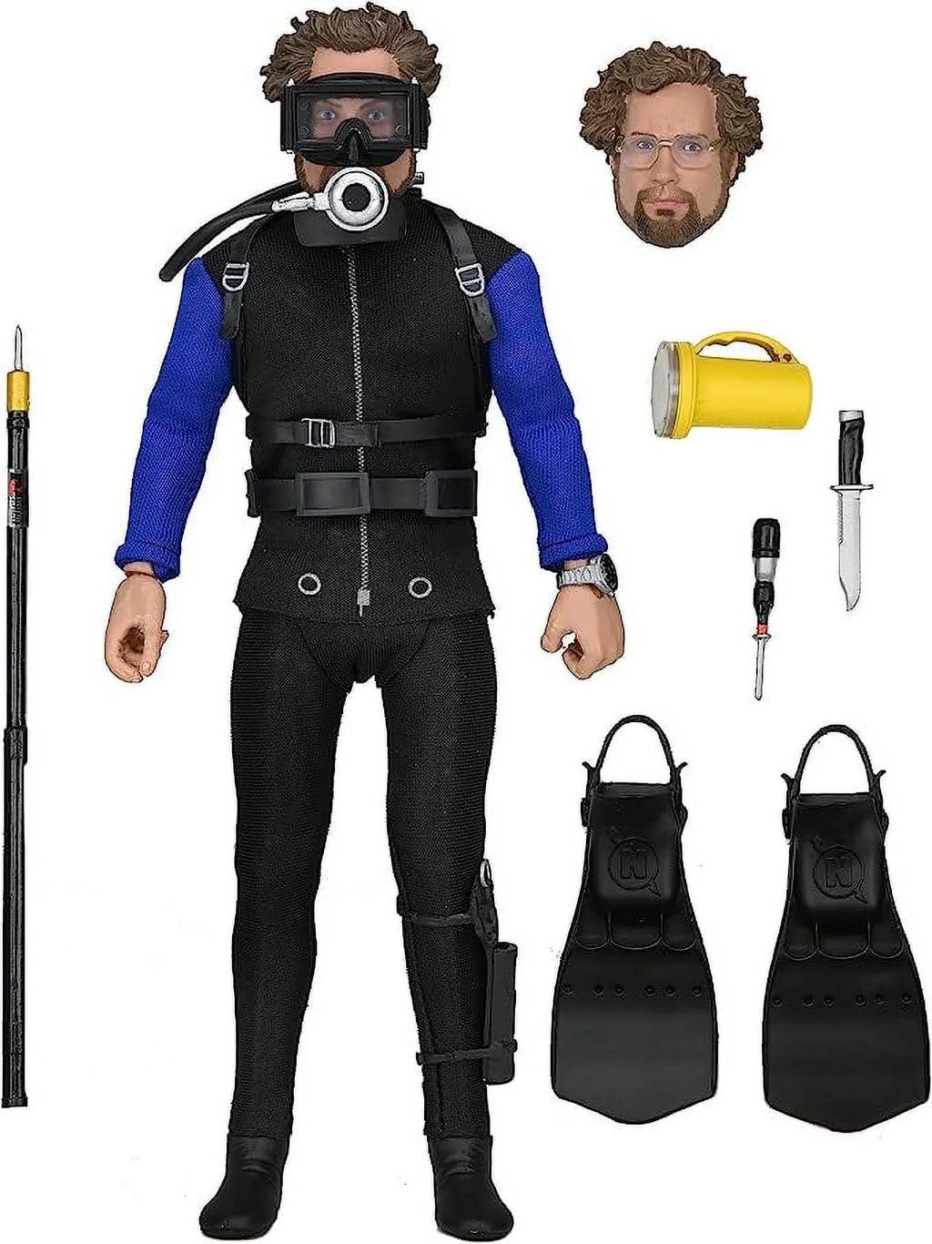 NECA Jaws Shark CAGE Hooper 8IN Clothed Action Figure