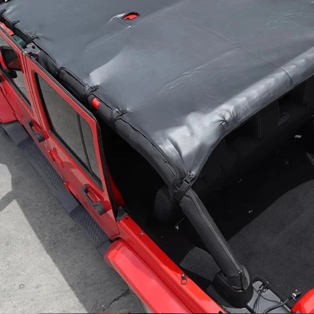 JLLOM Durable Leather Top Sunshade Protection for Jeep Wrangler JK JKU 07-18 - Effortless Installation, Superior Sun Protection
