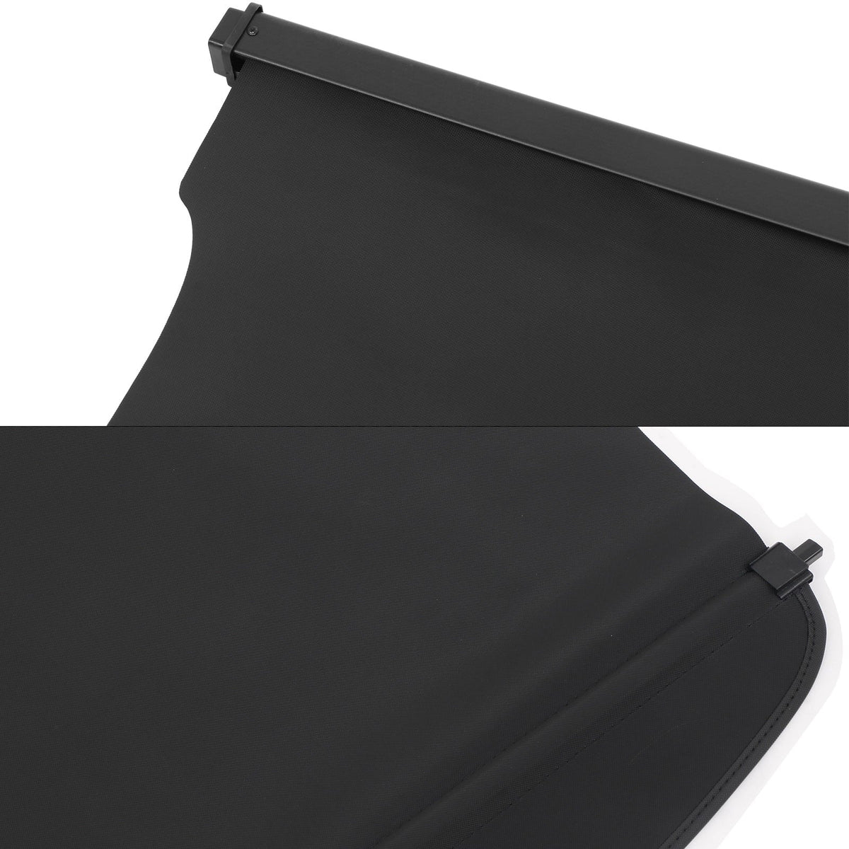 Ikon Motorsports Retractable Rear Trunk Security Cargo Cover Tonneau Luggage Shade Added on Bodykit Replacement Compatible With 2020-2024 Ford Escape Black Canvas