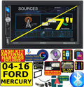 FITS FORD MURCURY AM/FM USB/BLUETOOTH TOUCHSCREEN CAR RADIO STEREO PKG. INCLUDES VEHICLE SPECIFIC INSTALLATION HARDWARE INCLUDING DASH KIT, WIRE HARNESS, AND ANTENNA ADAPTER WHEN REQIRED.