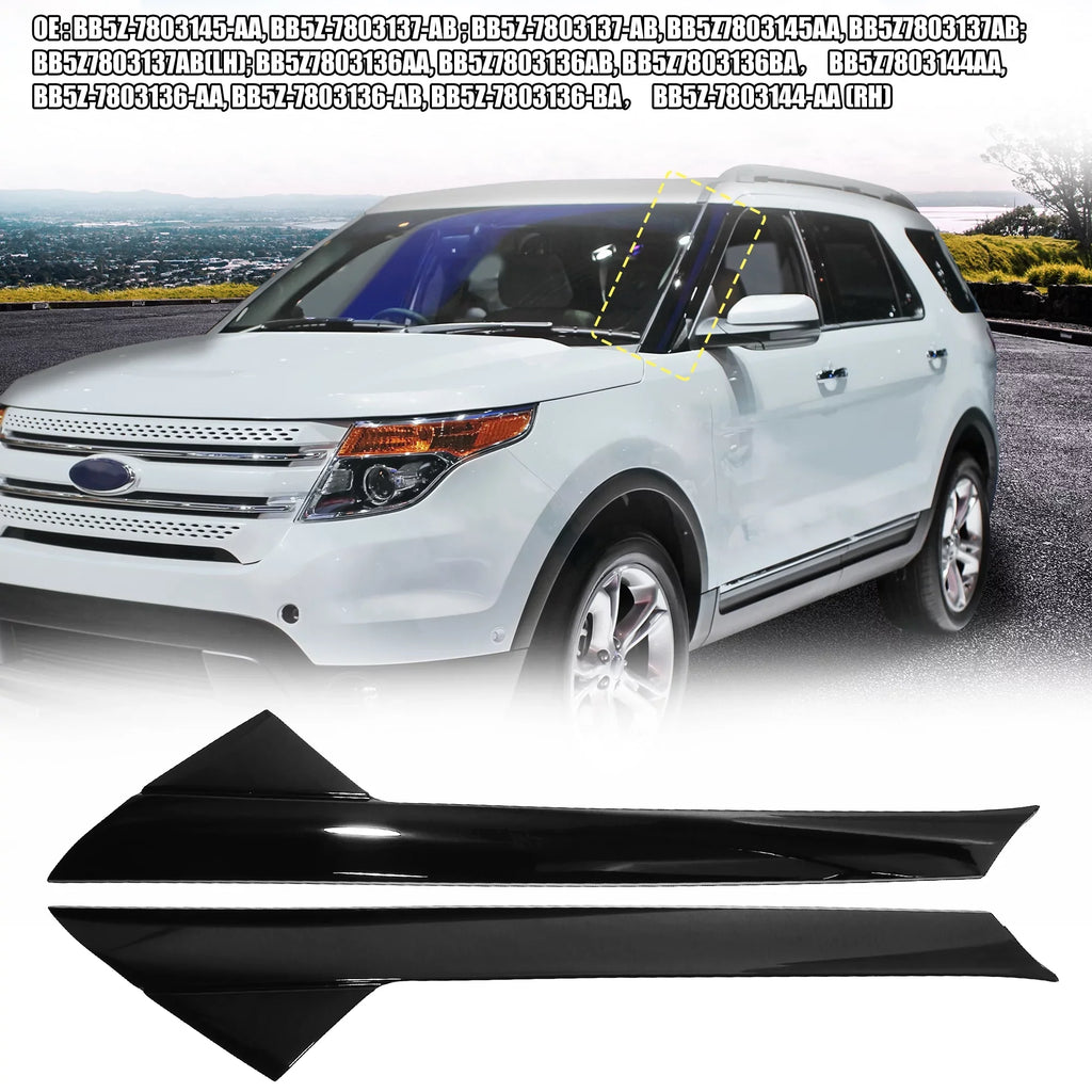 Front Windshield Outer Pillar Trim Molding Driver Passenger Side BB5Z-7803145-AA BB5Z-7803137-AB for Ford Explorer 11-19