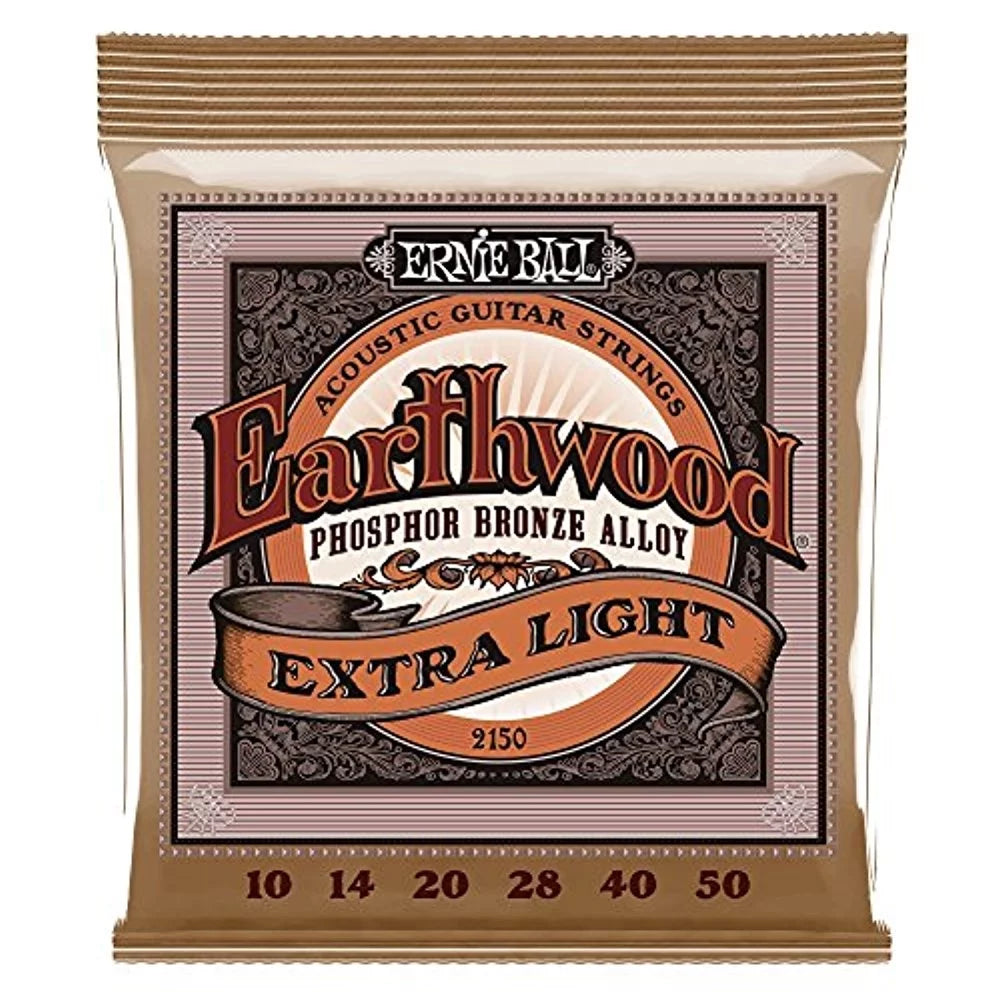 6 PACK Ernie Ball P02150 Earthwood Extra Light Phosphor Bronze Acoustic String Set, .010 - .050