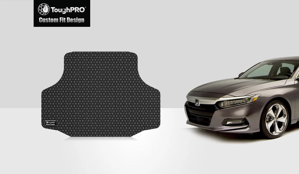 ToughPRO - Trunk Mat Compatible with HONDA Accord - All Weather Heavy Duty (Made in USA) - Black Rubber - 2019