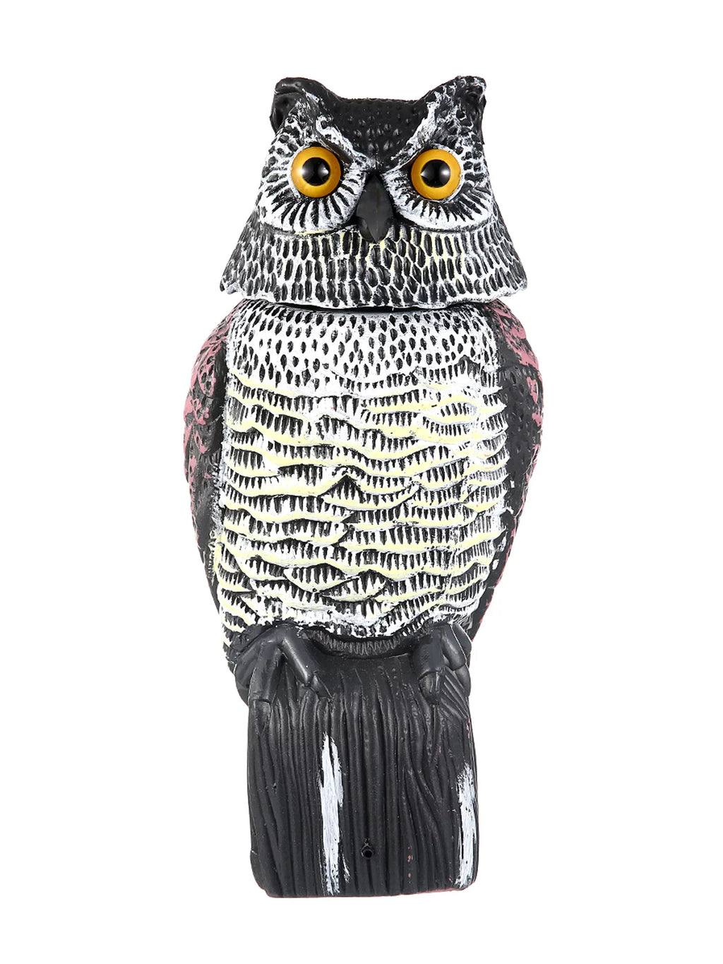 Listenwind Realistic Owl Decoy With Rotating Head Bird Pigeon Crow Scarer