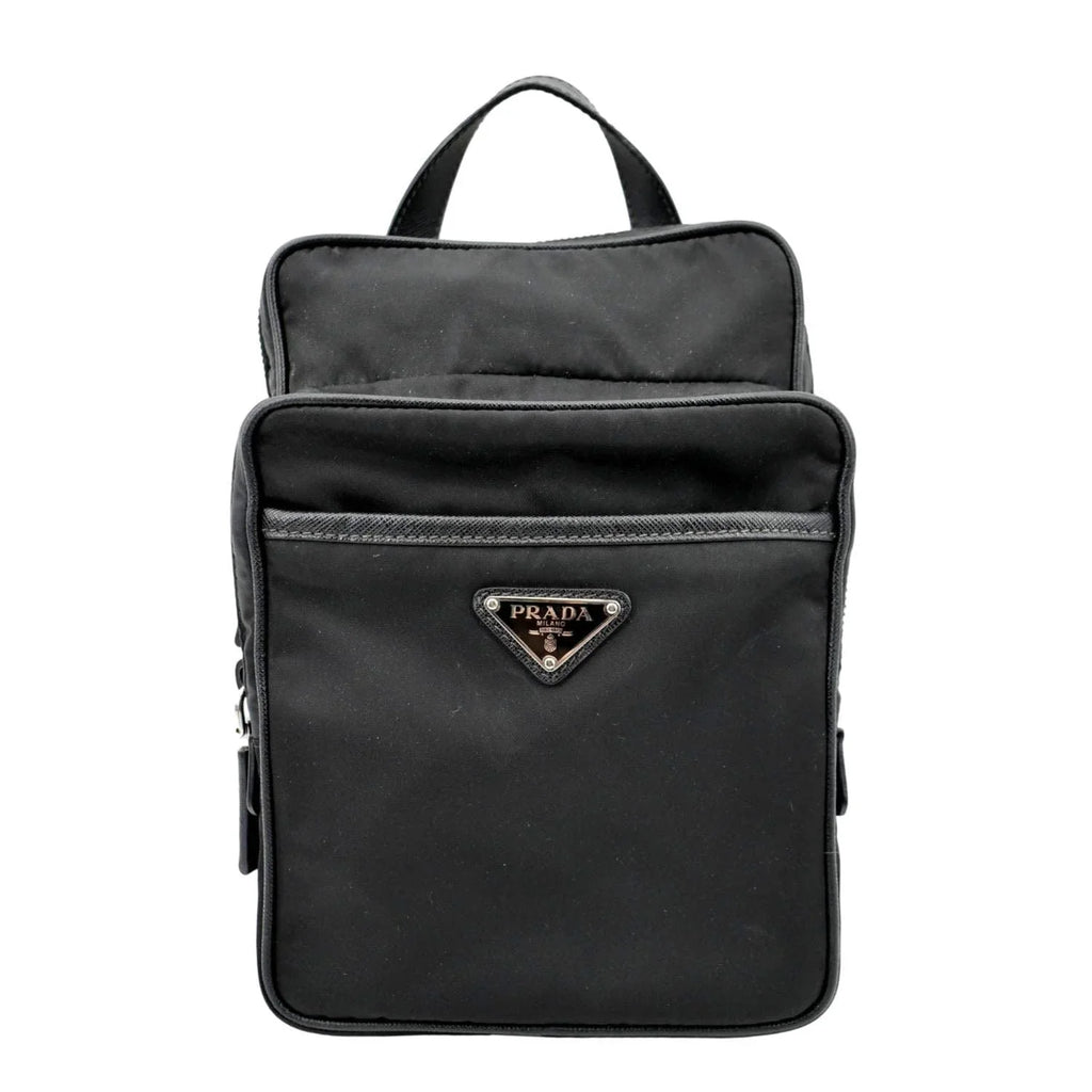 Pre-owned PRADA 2vz026 Nylon Backpack Bag Black