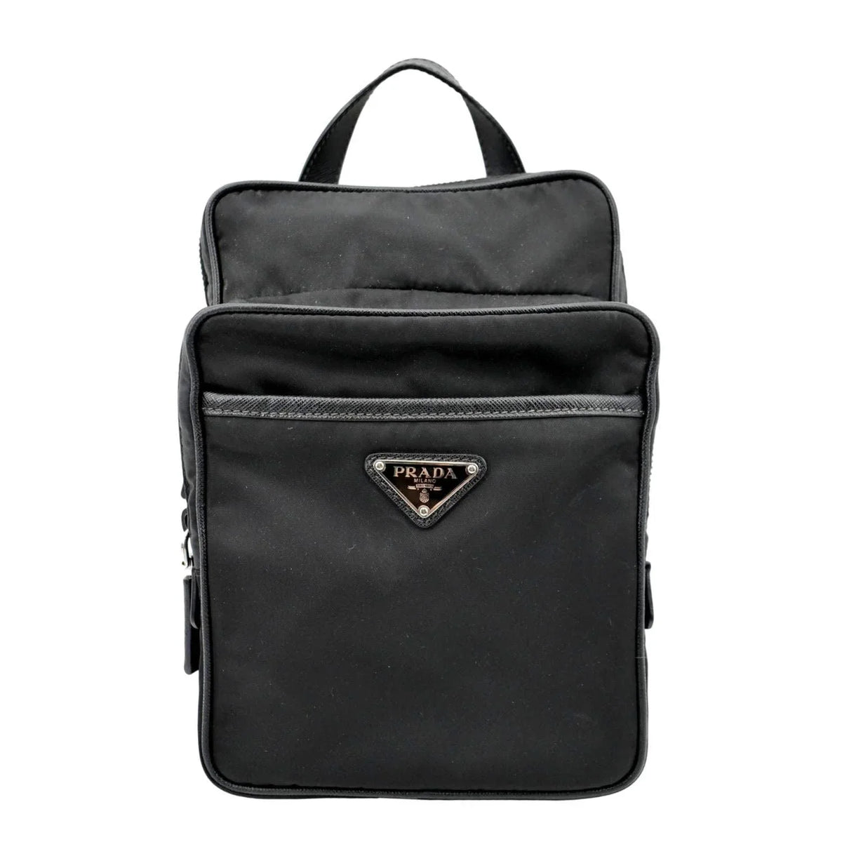 Pre-owned PRADA 2vz026 Nylon Backpack Bag Black