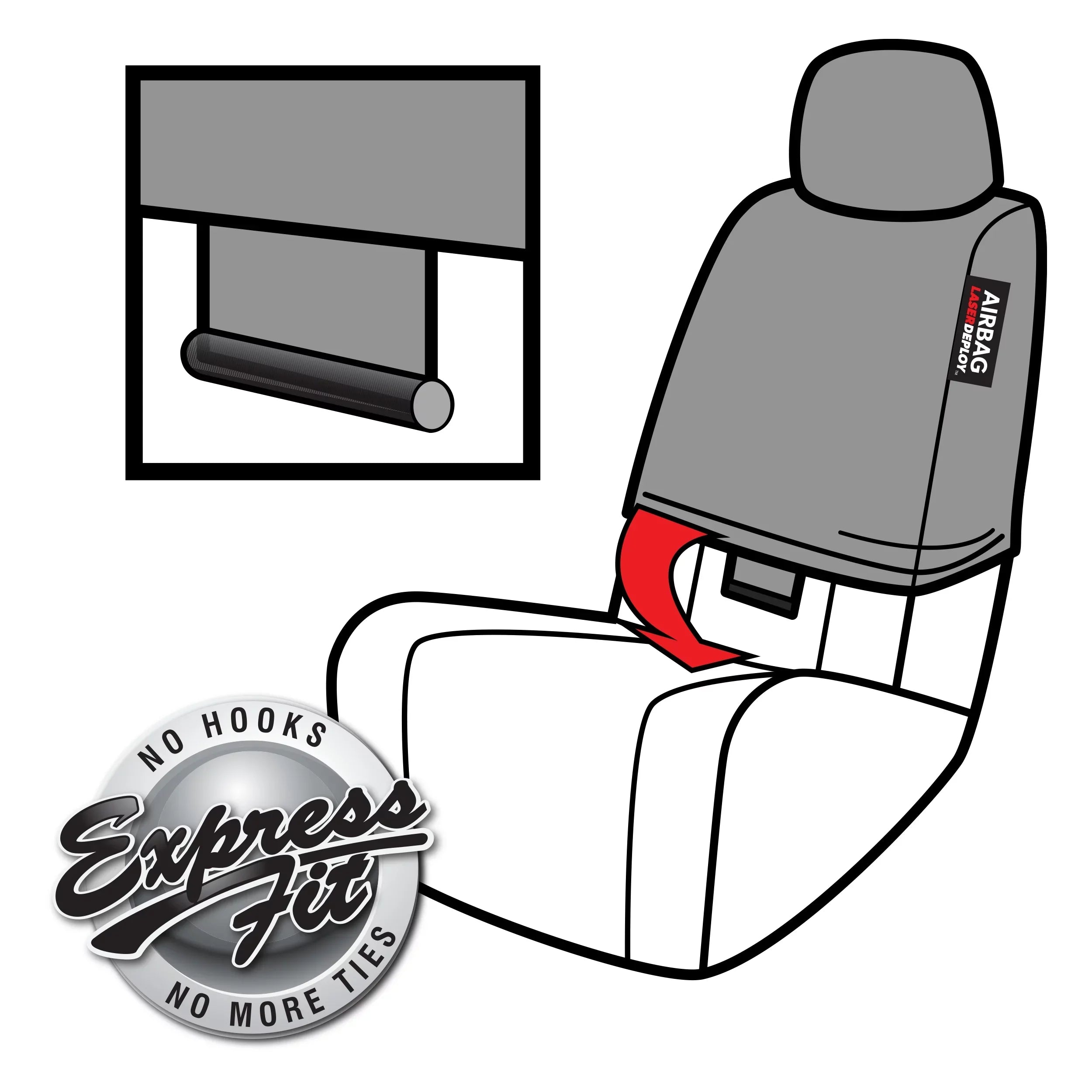 Genuine Dickies 2 Piece Durazone Car Chair Covers, Black