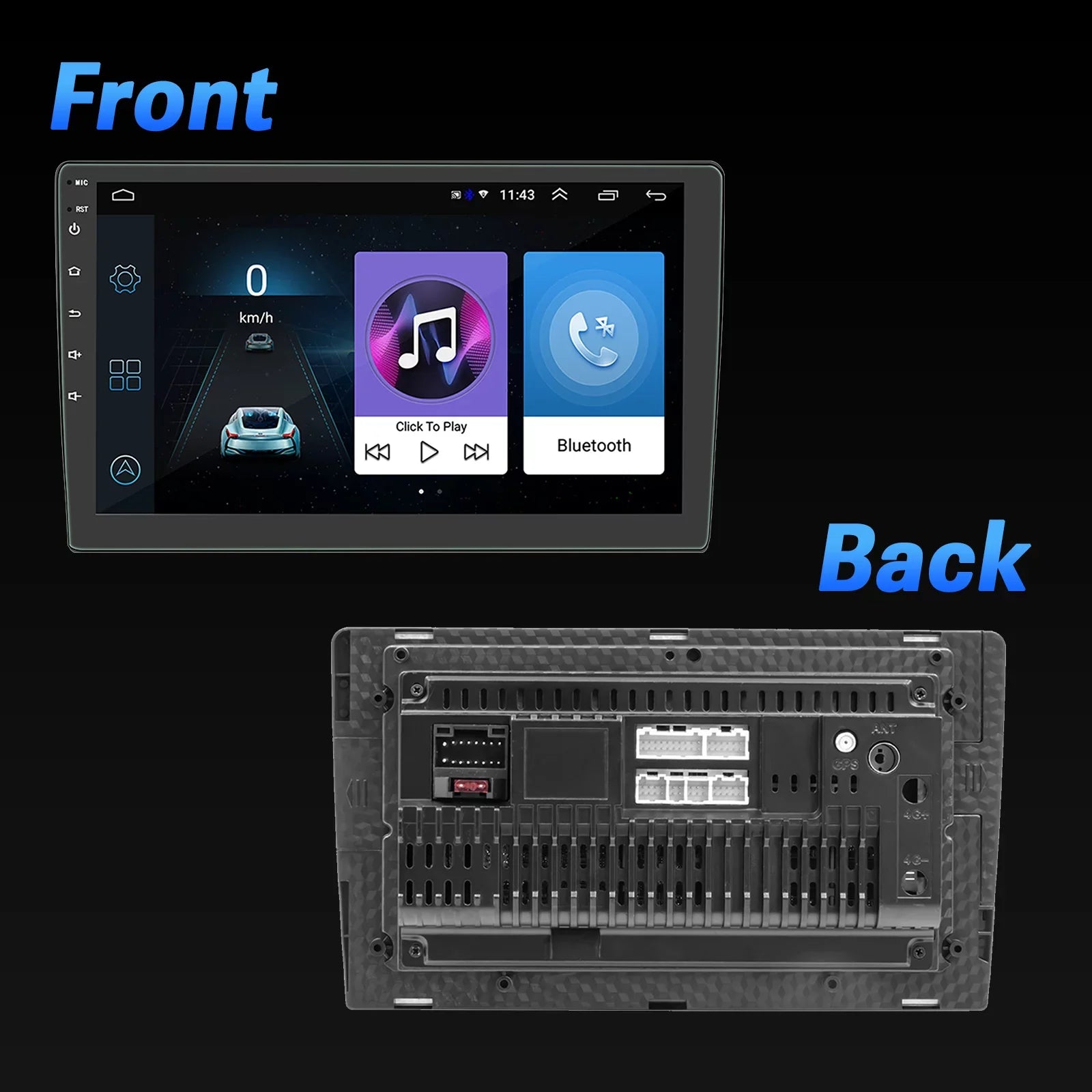 Ele-mall Double Din Car Stereo, 10.1" Android 10.1 Car MP5 Player, HD Touch Screen Car Radio W/Bluetooth Mirror Link GPS Function, Rear Camera Included