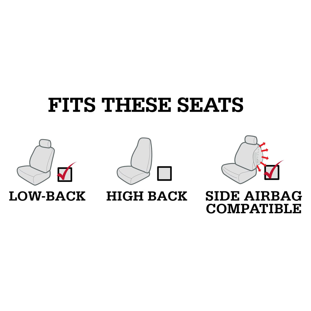 Genuine Dickies 2 Piece Durazone Car Chair Covers, Black