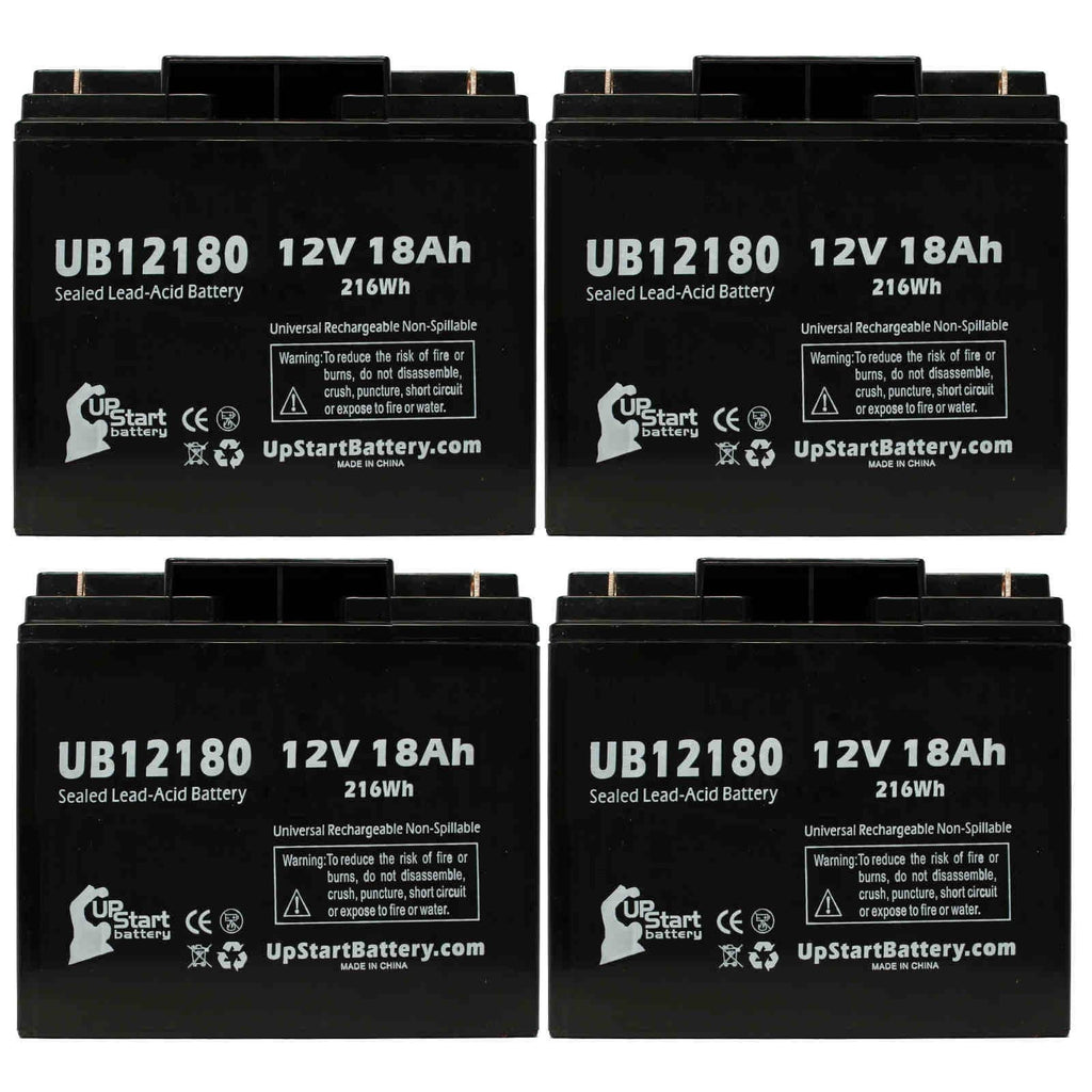 4x Pack - Compatible CSB BATTERY OF AMERICA GP12150F Battery - Replacement UB12180 Universal Sealed Lead Acid Battery (12V, 18Ah, 18000mAh, T4 Terminal, AGM, SLA)