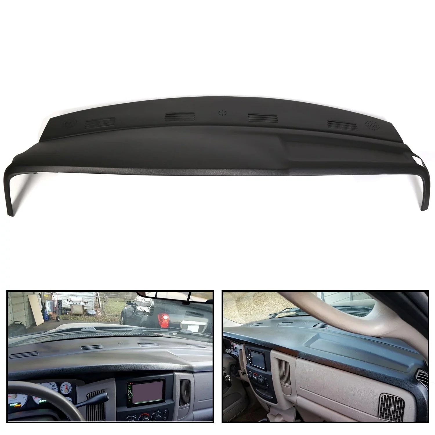 Kojem Dashboard Cover for 2002 2003 2004 2005 Dodge Ram 1500 2500 3500 Molded Dash Pad Board Cover Skin Cap Protector Overlay Black