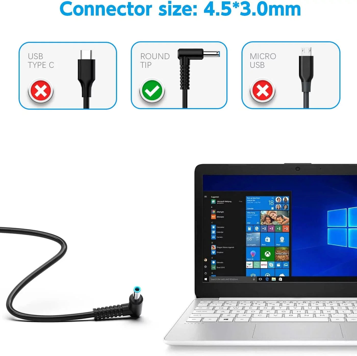 JLLOM 150W Laptop Charger for HP Zbook 15 G3 G4 G5 G6 AC Adapter Power Supply 4.5*3mm