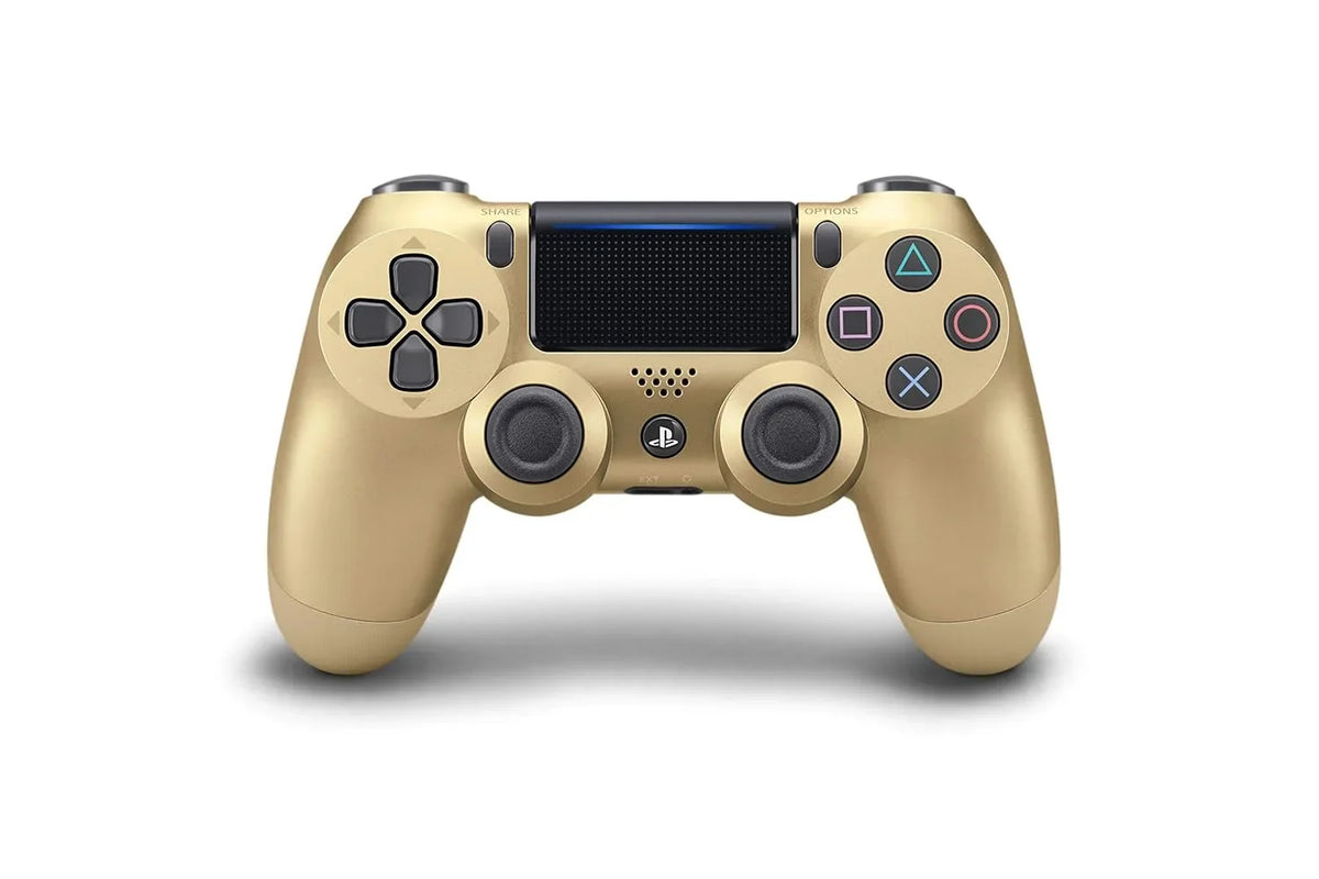 PlayStation 4 Wireless 2 Controller Bundle - Gold DualShock - Like New With Earbuds BOLT AXTION