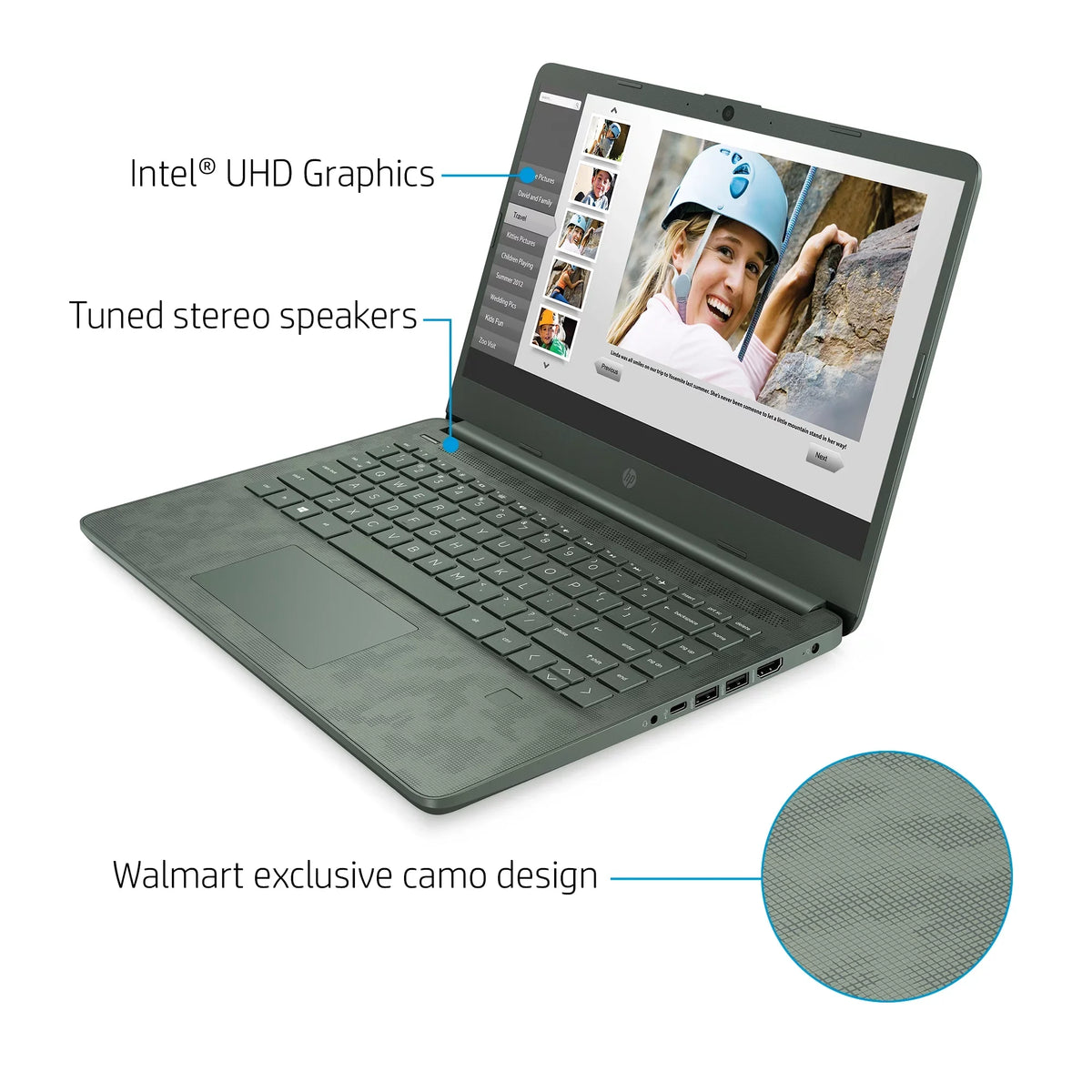 HP 14, Intel Core i5-1035G1, 8GB RAM, 256GB SSD, DIGI CAMO Laptop