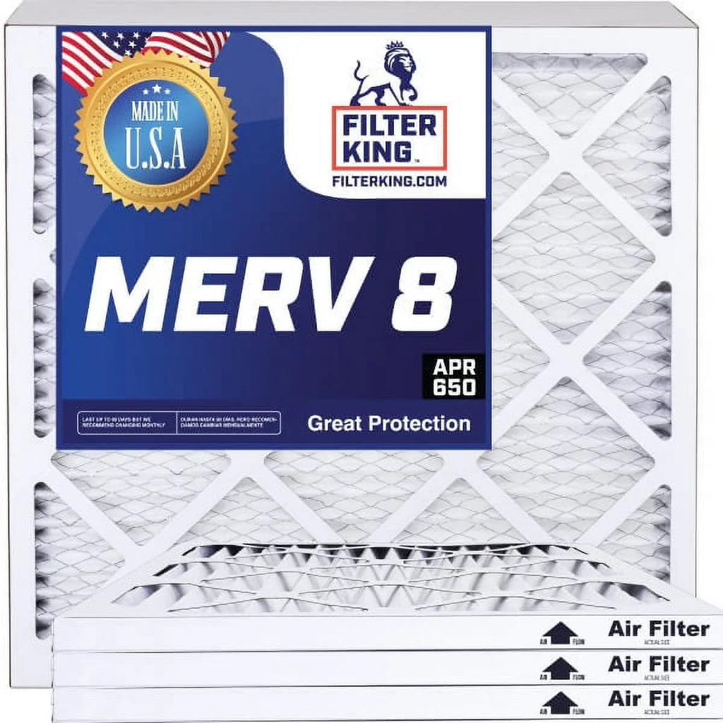 Filter King 38x20x1a Air Filter | 4-PACK | MERV 8 HVAC Pleated A/C Furnace Filters | MADE IN USA | Actual Size: 38 x 20 x .75"