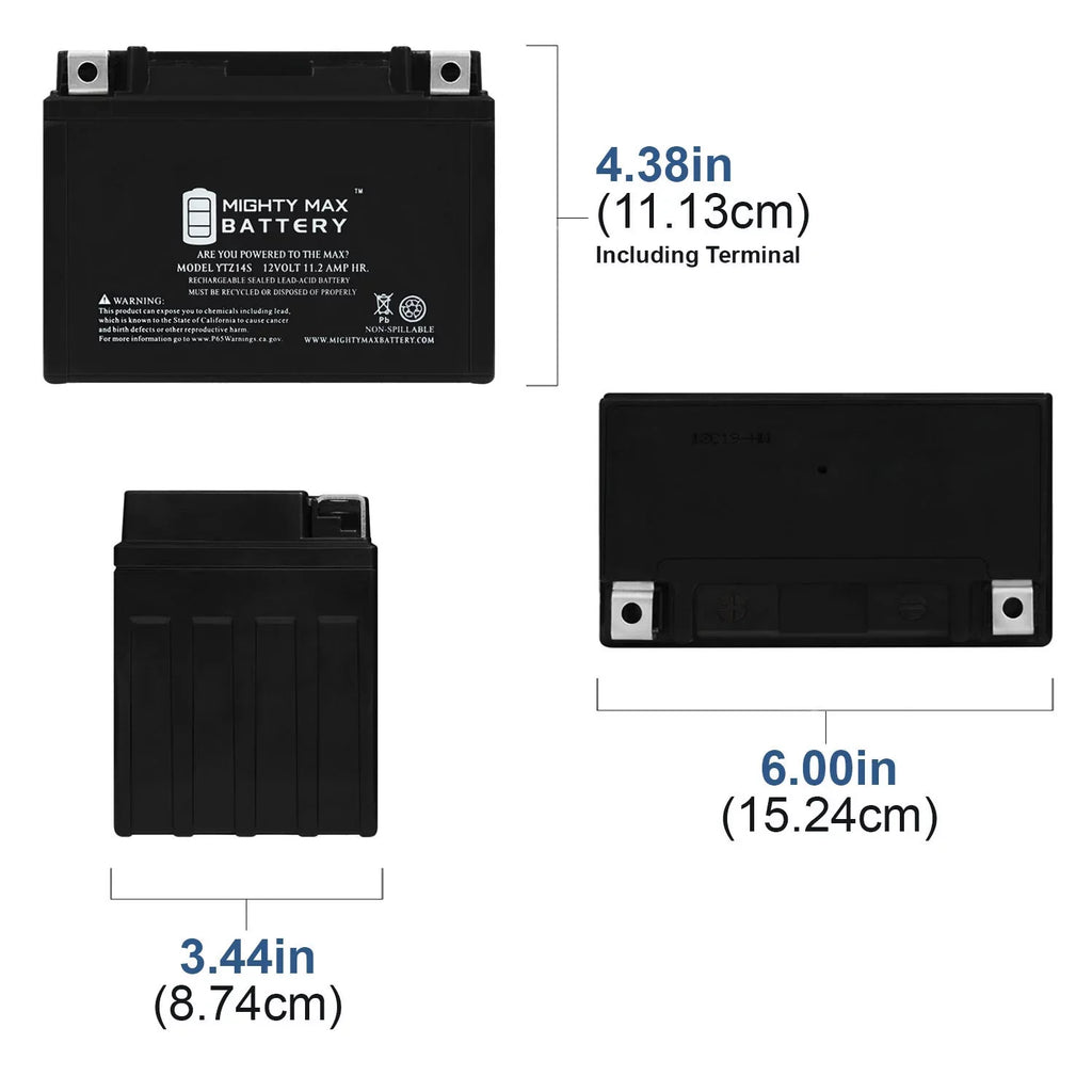 YTZ14S 12V 11.2AH Replacement Battery compatible with Protek ETZ14S - 8 Pack