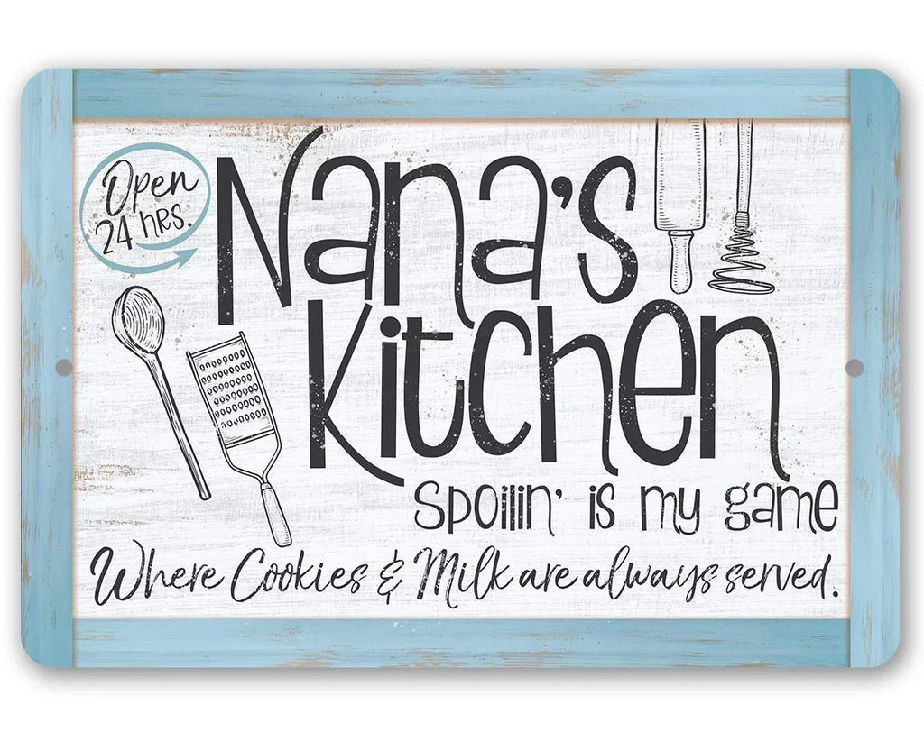 Metal Sign - Nana's Kitchen - Durable Metal Sign - Use Indoor/Outdoor - Makes a Great Kitchen Decor and Housewarming Gift Under $25 (12" x 18")