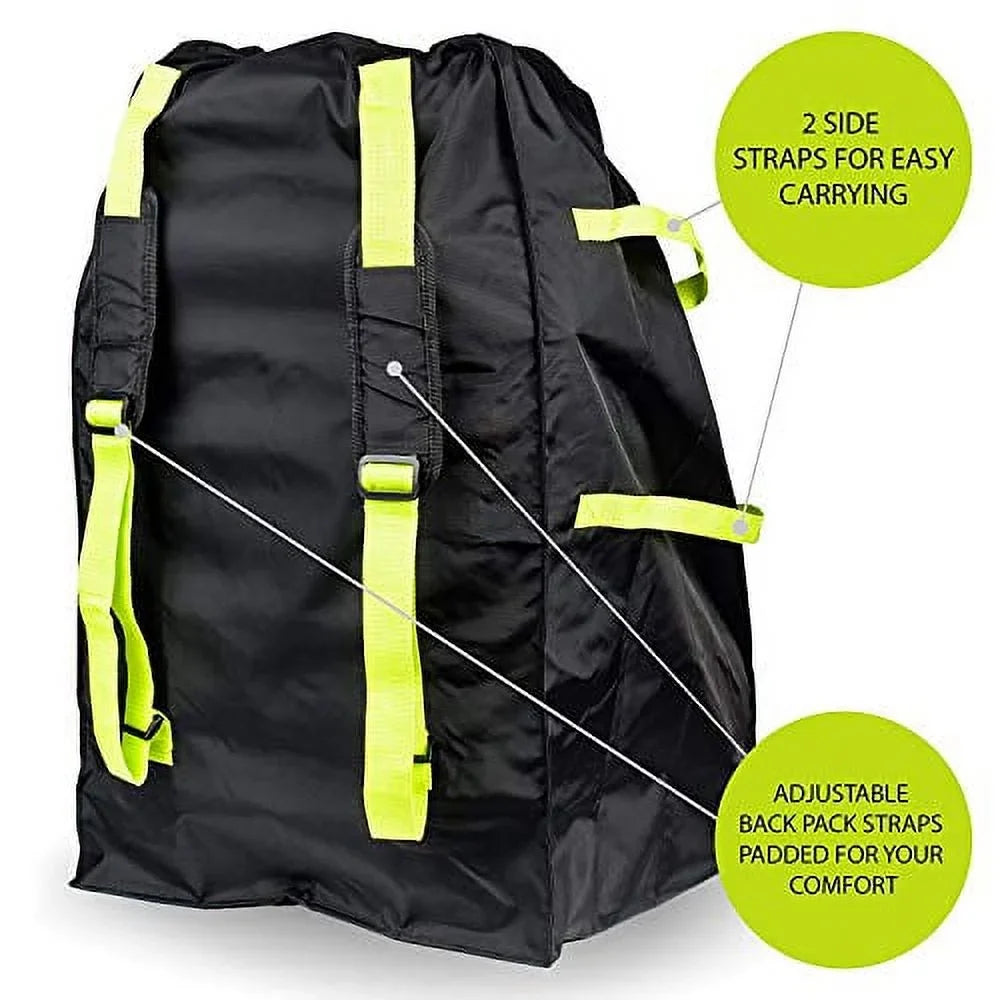 VolkGo Durable Car Chair Travel Bag with E-Book - Ideal Gate Check Bag for Air Travel & Saving Money - for Safe & Secure Car Chair - Fits Car Seats, Infant Carriers & Booster