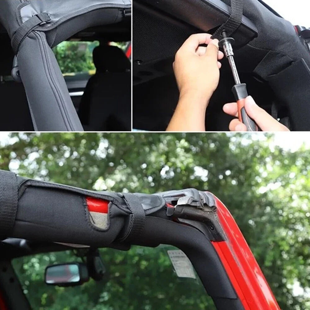 JLLOM Durable Leather Top Sunshade Protection for Jeep Wrangler JK JKU 07-18 - Effortless Installation, Superior Sun Protection