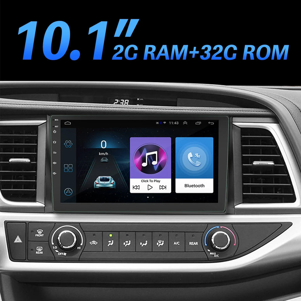 Ele-mall Double Din Car Stereo, 10.1" Android 10.1 Car MP5 Player, HD Touch Screen Car Radio W/Bluetooth Mirror Link GPS Function, Rear Camera Included