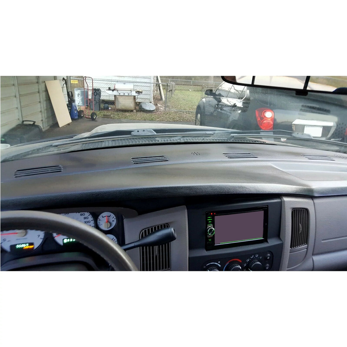 Kojem Dashboard Cover for 2002 2003 2004 2005 Dodge Ram 1500 2500 3500 Molded Dash Pad Board Cover Skin Cap Protector Overlay Black