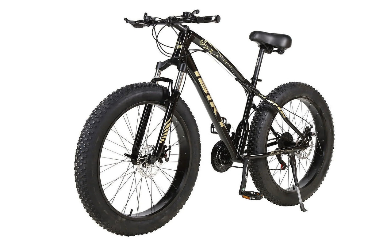 26" 21 Speed 4.0 Fat Tire Mountain Bicycle Snow Bicycle Grass Sand Fatbike Black