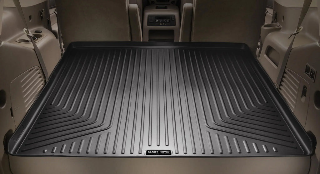 Husky by RealTruck - 28221 Compatible with 2015-19 Cadillac Escalade ESV, 2015-19 Chevrolet Suburban, 2015-19 GMC Yukon XL Cargo Liner Behind 3rd Saddle Black