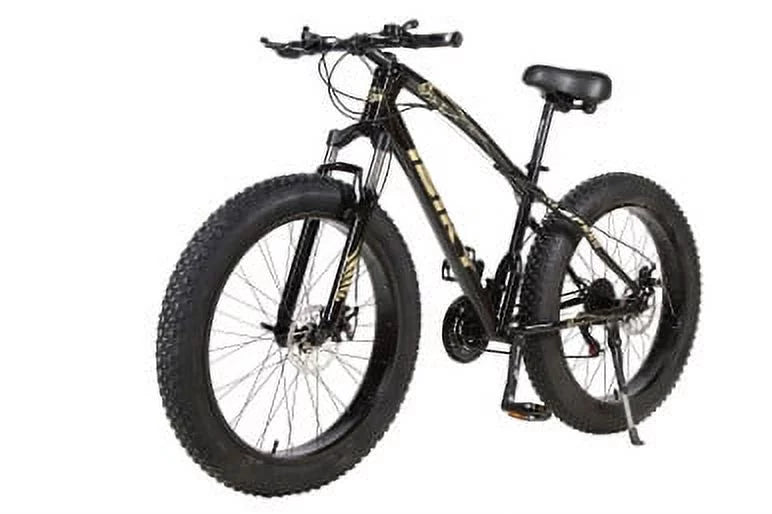 26" 21 Speed 4.0 Fat Tire Mountain Bicycle Snow Bicycle Grass Sand Fatbike Black