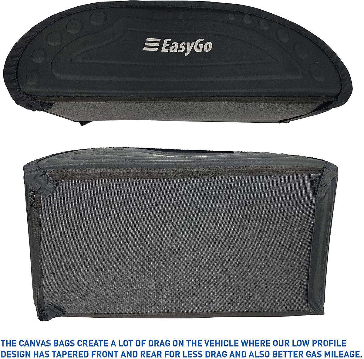 EasyGoProduct Aerodynamic Car Rooftop Cargo Carrier Bag - Soft Roof Top Luggage Bag for All Vehicles SUV with/Without Rack Hard Sides - 4 Adjustable Straps 8 Cubic Feet - Fold Flat Storage Bag