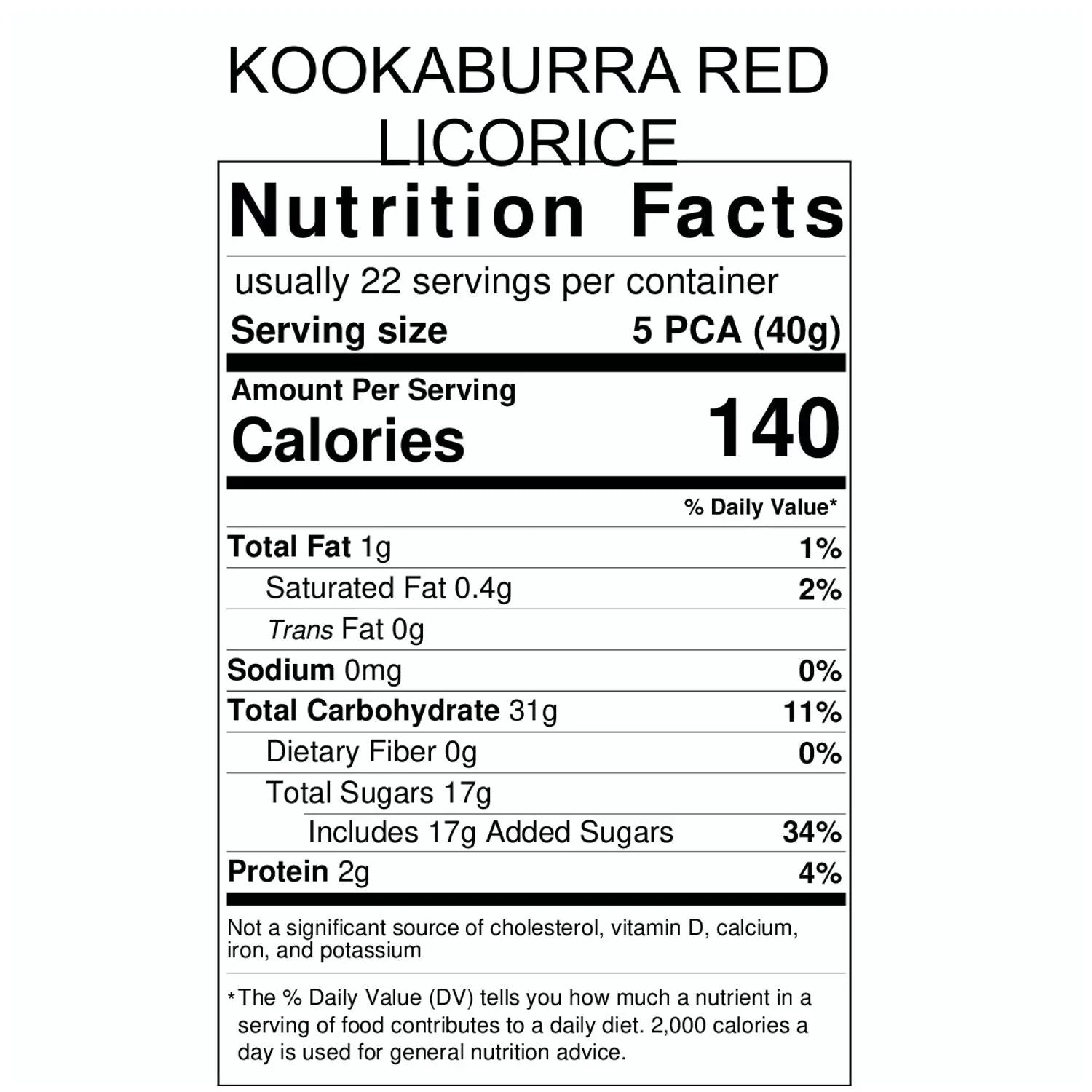 Kookaburra Soft Australian Red Licorice 6 lbs.