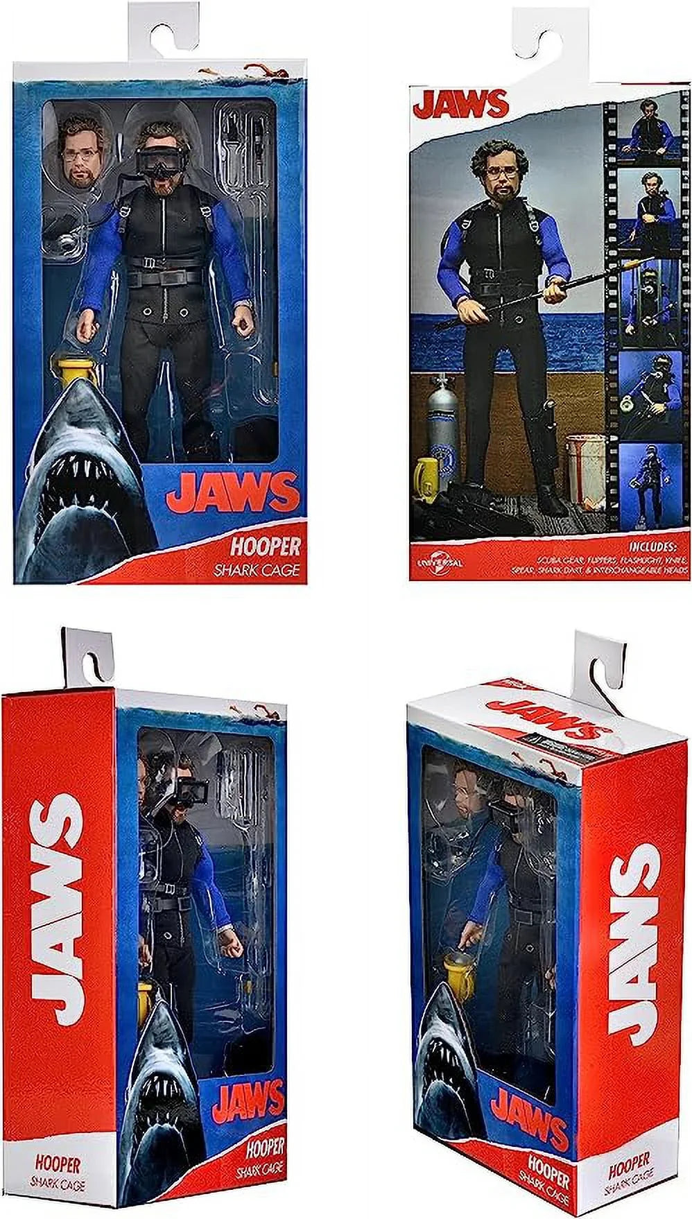 NECA Jaws Shark CAGE Hooper 8IN Clothed Action Figure