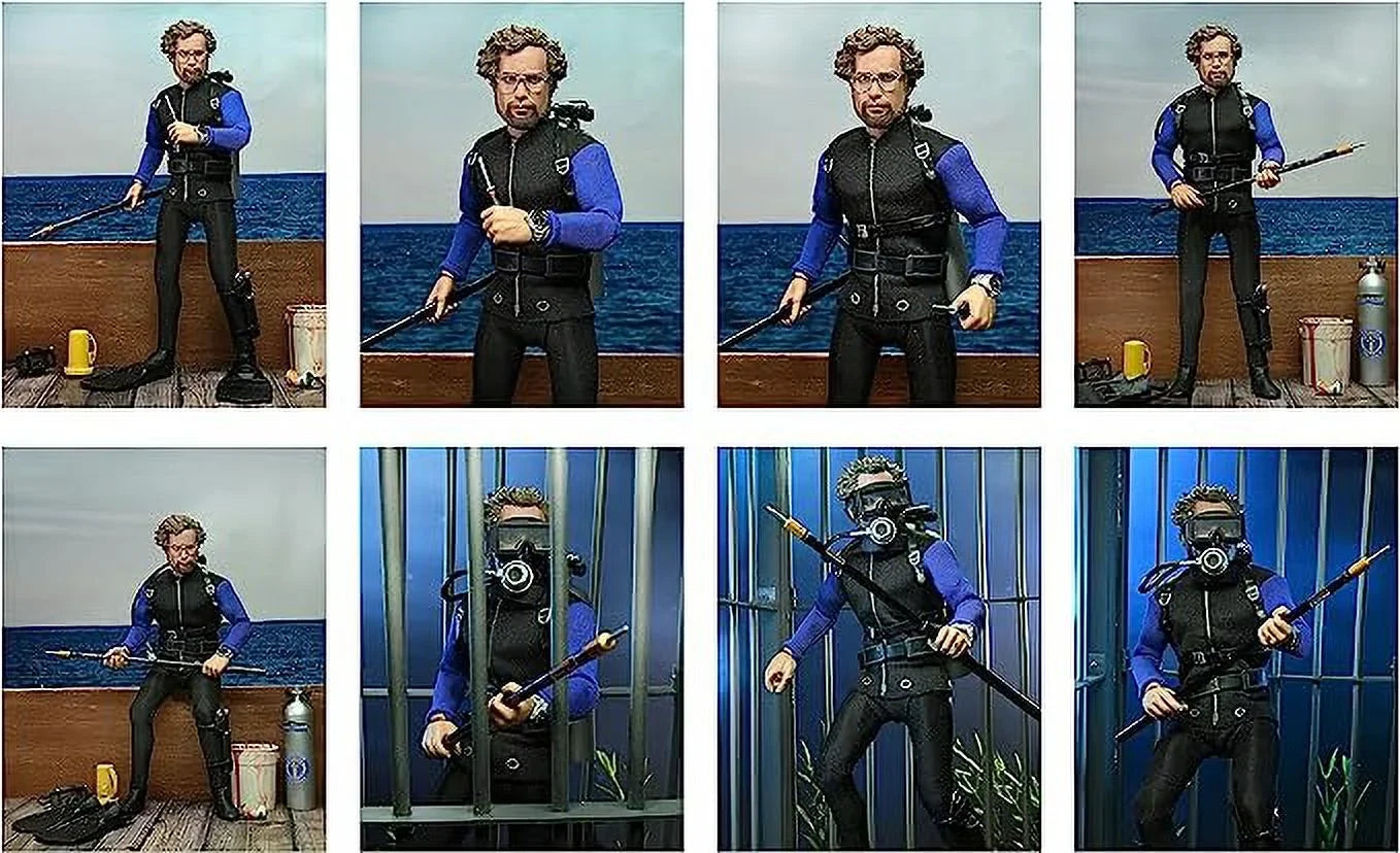 NECA Jaws Shark CAGE Hooper 8IN Clothed Action Figure