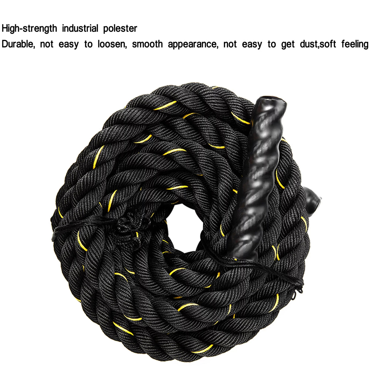 NK 1.5'' width 49.2ft Length, Heavy Training Undulation Rope: Polydac Strength & Conditioning Heavy Gym Battle Ropes - Cardio, Cross Training, Weight Training &