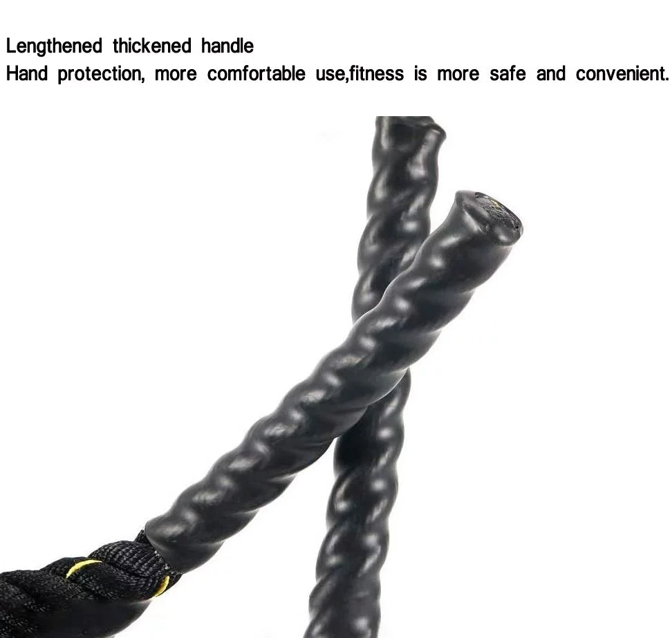 NK 1.5'' width 49.2ft Length, Heavy Training Undulation Rope: Polydac Strength & Conditioning Heavy Gym Battle Ropes - Cardio, Cross Training, Weight Training &